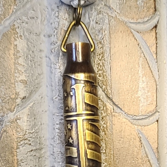 Engraved .223 Bullet with Spike Cross Necklace - Picture 3 of 3